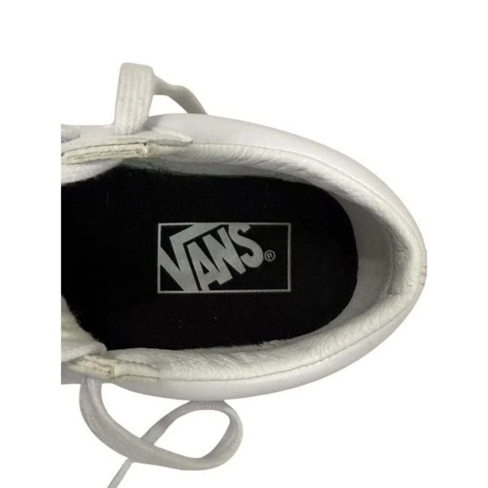 Vans Women's Old Skool Skateboard Shoe Sneaker All White Leather Low Size 6.5